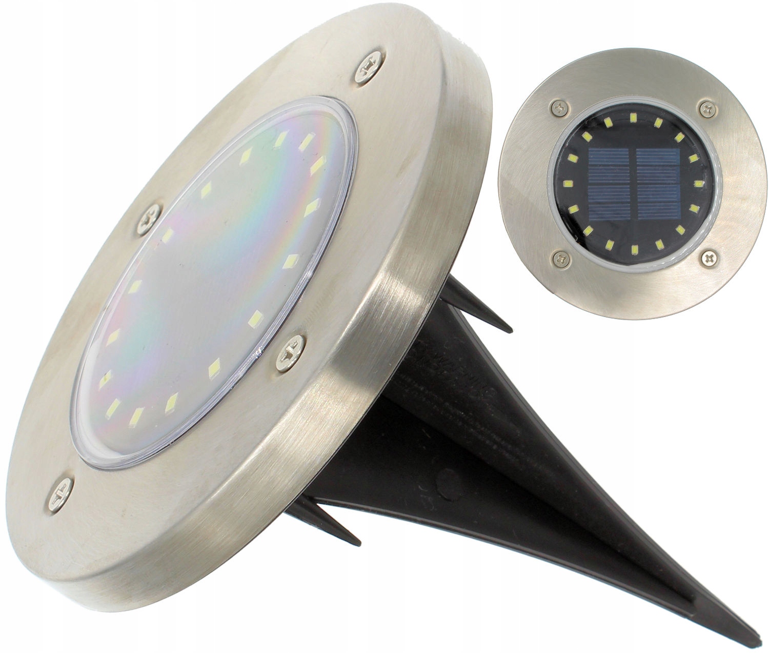 Zápustná solárna lampa ACS strieborná 13,5 cm 4 ks.